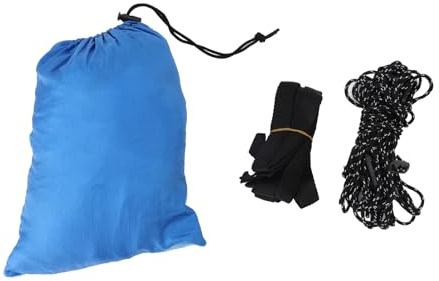 Aramox Utomhushängmatta 210T Nylon Campinghängmatta med Nät 661 Lb Lastkapacitet 102,4 X 55,1 i Bärbar Hängmatta med Förvaringsväska för Gårdspicknickvandring Camping (Kungsblått med ljusblått