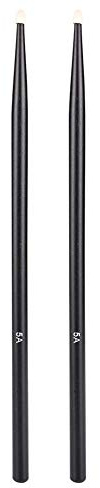 Alomejor 5A Bâton de Tambour en Bois d'érable Pratique Bâton Instrument de Musique Accessoires de Percussion pour Enfants Adultes Professionnels et Débutants(Noir)