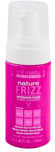 abril et nature - Mousse Capillare Nature Frizz - Effetto Lisciatura Intensiva - Per Capelli Crespi - Schiuma Anti-Frizz - Durata 30 Giorni - Risultati Immediati - Facilita lo Styling - 100 ml