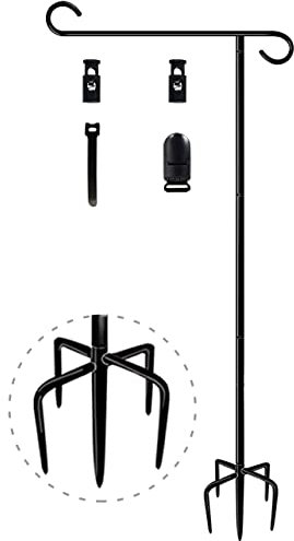 Balie Space Soporte para bandera de jardín de 49 pulgadas con base de 5 bifurcaciones para decoración de letreros de 12 x 18 pulgadas, 1 paquete