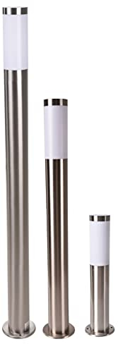 Novatool Wegeleuchten I 45 cm + 80 cm + 110 cm I Edelstahl I IP44 I E27 Sockel I Wegebeleuchtung aussen Aussenleuchten Garten Standleuchte Terassenleuchte Gartenleuchte stehend Terrassenlampe