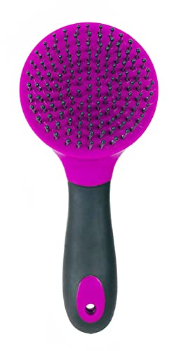 York Bürste Mähnen und Schweifbürste Nox Pferdebürste (grau-Fuchsie)