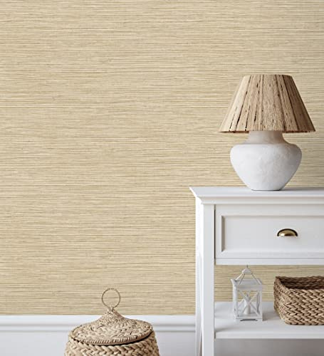 GAULAN 681832 - Papel pintado vinílico ecológico con textura de fibras de cáñamo color natural para pared salón cocina baño dormitorio pasillo - Rollo de 10 m x 0,52 m