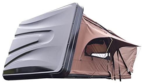 Tente de Toit à Coque Rigide 2,1 m / 6,9 Pieds, Tente d'installation escamotable de Voyage pour SUV, Grand Espace adapté pour 3 à 4 Personnes avec échelle et Tente à Coque Rigide étanche Tente de