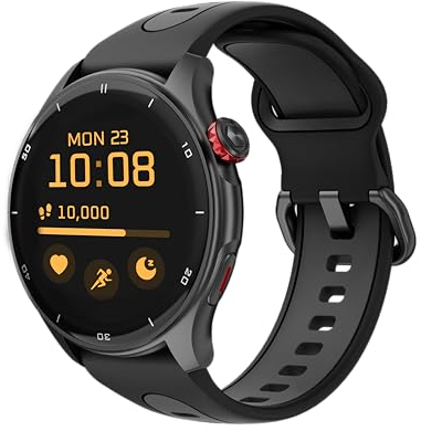 Smartwatch myPhone Watch Adventure Black großer 360-mah-Akku, Bis zu 14 Tage mit Einer einzigen Ladung, 1,43 Zoll, mit GPS, 50 Sportmodi, SOS-Taste, Kompass, wasserdicht, Bluetooth,