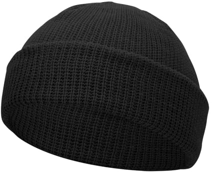 Lancry Unisex-Beanie, Strickmütze für Herren und Damen, Wintermütze mit Bündchen, Skullies & Beanies für Herren, Watch-Cap, Skull-Cap (DE/NL/SE/PL, Alphanumerisch, Einheitsgröße, Schwarz)