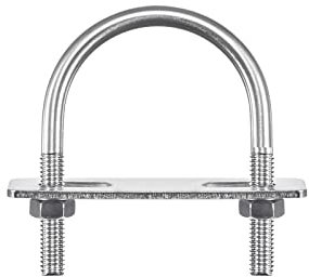 Serre-câble métallique, serre-fil de clôture Boulons en U ronds, 2 jeux de boulons de serrage en U en acier inoxydable M10 304 de 40 mm de largeur intérieure et de 69 mm de longueur avec écrous, ronde