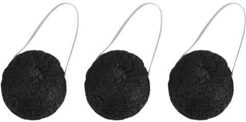Laroal 3 esponjas faciales Naturales Konjac con carbón Activado y Aloe Vera para un Exfoliante Facial Suave Esponjas limpiadoras sostenibles para Todo Tipo de Pieles Negras