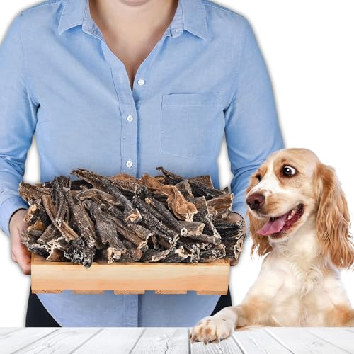 Panse de bœuf pour chiens 1 kg (environ 35 à 40 pièces) | Friandises à mâcher naturelles | Séchées à l'air libre et sans céréales | Hypoallergénique & faible en gras | Convient aux chiots et aux