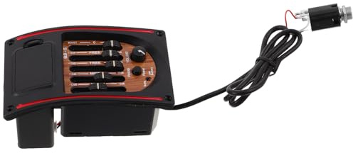 HONITANO Pastilla de Guitarra Acústica Preamplificador y Ecualizador de 5 Bandas, Sistema de Captación Portátil Tapa Protectora de Clavo, Ajuste Rápido para Guitarra de Madera, Accesorios