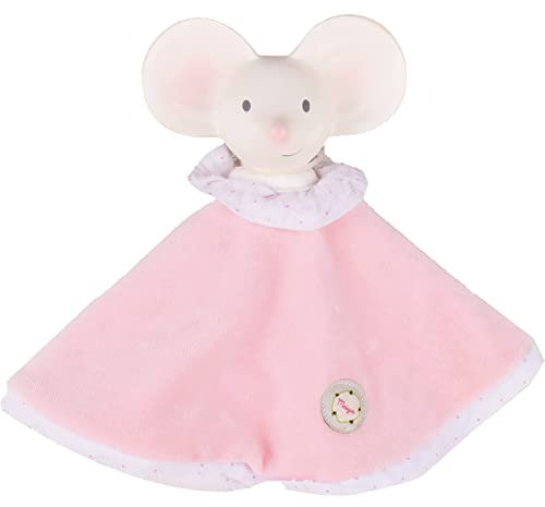 Doudou en Tissu Meiya la Souris Blanc / Rose 27 cm