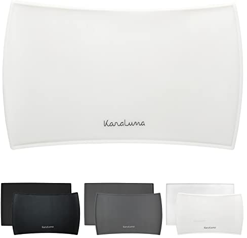 KaraLuna Premium Silikon Napfunterlage (48 x 30 cm, Transparent, Kurvig)