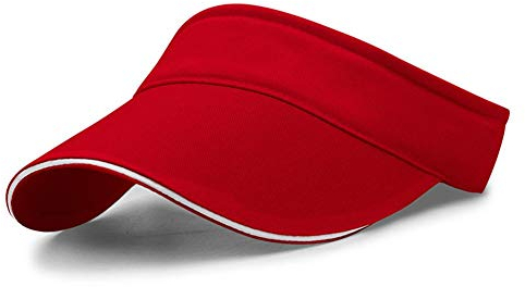 VSUSN Visiera Chiusura in a Strappo Visiere Regolabile Tennis Visiera,Rosso