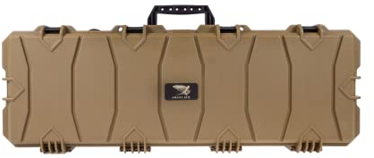 Phylax Waffenkoffer, 100cm, tan aus Kunststoff mit Noppenschaumstoff, wassergeschützt, staubgeschützt, Gewehrkoffer