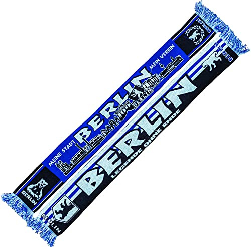 Generisch Berlin Écharpe de football SKYLINE (écharpe tricotée), Bleu, blanc, noir., L