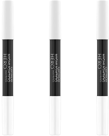 Catrice Highlighting Hero Duo Pencil, Kajalstift, Nr. 030, Weiss, schimmernd, matt, vegan, ohne Mikroplastikpartikel, Nanopartikel frei, ohne Parfüm, 3er Pack (3x2.4g)