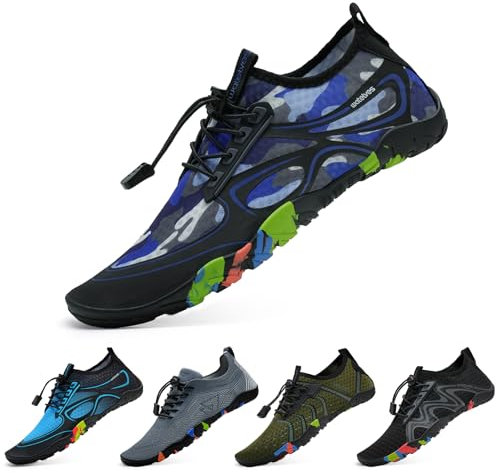 WateLves Scarpe da Bagno Scarpe da Acqua Donne Uomini Asciugano Velocemente e Indossano Velocemente Scarpe da Spiaggia,per Sub,Surf,Sport Acquatici,Escursionismo,Yoga,Oggi,42 EU