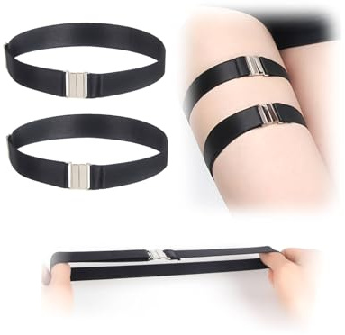 comeondear Strumpfband Gürtel Elastisch Schwarz Leg Garter Belts Strumpfgürtel für Oberschenkel Strumpfhalter Damen Sexy Outfits Verstellbare Bein Strumpfbänder für Strümpfe Punk Accessoires Harness