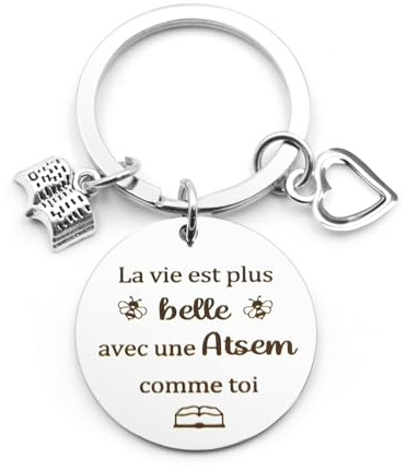 Cadeau Maitresse Cadeau Atsem Porte Clef Maitresse D'École Cadeau Atsem D'École Fin D'année Cadeau Maitre Cadeau Aesh D'École Fin D'année Cadeau Maîtresse Fin D'année Cadeau Creche Cadeau Maître
