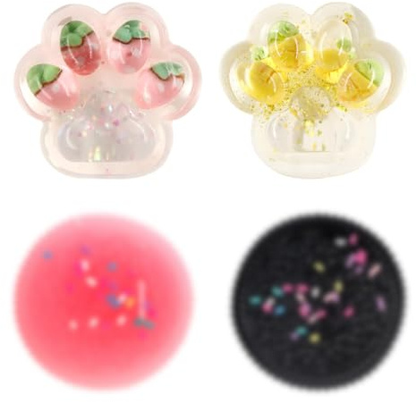 2 Piezas Taba Squishy Pata de Gato Antiestrés + 2 Piezas Squishies, Squishy Antiestrés, SquishyToys, Cat PawSquishy, SquishyFidget Toys, Gatos Paws Squeeze Toys,Regalos de Fiesta Antiansiosos Adultos