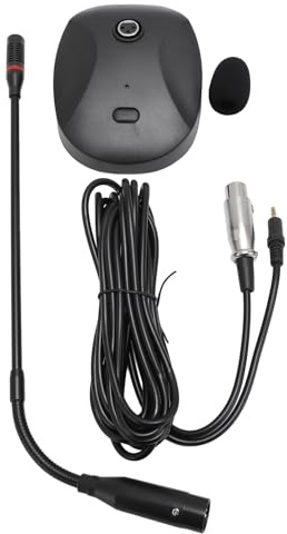 VBXCMLDPO Schwanenhals-Kondensatormikrofon mit XLR-Anschluss, Desktop-Mikrofon mit Nierencharakteristik für Sprachvorträge, Videokonferenzen, verstellbares Schwanenhalsmikrofon mit Sockel,