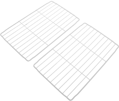 Warmhm Lot de 2 Étagères à Grille Blanches 28×17 Cm pour Congélateur, Organisateur de Réfrigérateur en Fil Métallique, Séparateurs Robustes pour Rangement la Cuisine et Usage Domestique
