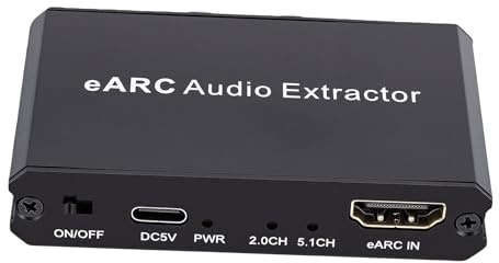 MENDUNER HDMI EARC ARC Audio Extractor, ARC Till Optisk 3,5 Mm Audio Converter, HDMI Adapter med 5,1CH 2,0CH Support, USB-driven Ljudextraktor för TV-ljudsystem