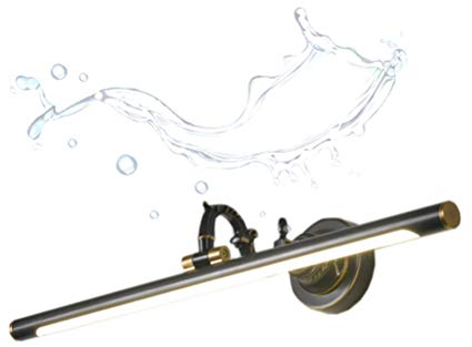 ACMHNC LED Bad Spiegelleuchte Vintage,H65 Messing Spiegellampe Badezimmer Retro Schminktisch Make Up Licht Antik Badlampe Wandleuchte,Schminklicht Für Spiegel Kosmetikspiegel,Schwarz,100CM/20W