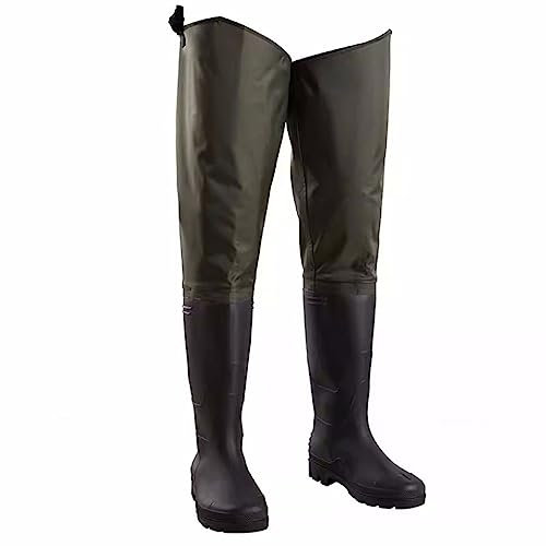 Watstiefel Wasserdichte Hüftwatstiefel aus Nylon/PVC, geeignet for Angeln/Umpflanzen/Starten/Züchten, langlebige Gummischuhe (Color : Green, Size : 42 EU)