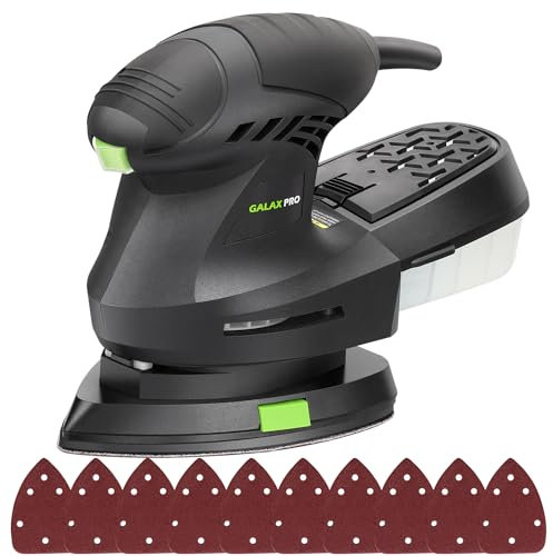 GALAX PRO 200W Detail Sander - 12000 OPM Electric Orbital Sander Paired with Dust Collection and 10 Pieces of Sandpaper