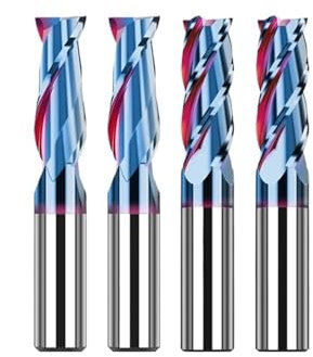 Fresa a candela in lega di tungsteno HRC65, fresa a candela in carburo di tungsteno, utensile da taglio a 2 taglienti for lavorazione CNC, rivestimento con fresa a candela piatta(D5xD5x25x100L,1Pc HRC