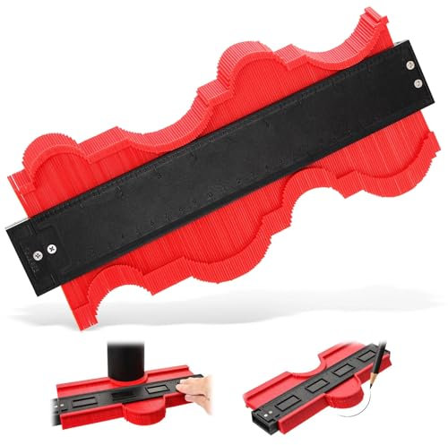 Contour Gauge Profile Tool, Precise Copy Irregular Shape Tool, Marking Profile Gauge Duplicator for DIY Woodworking Tracing Tiles Laying Welding Scribing Measuring(6 Inch)