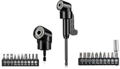 Set di 4 cacciaviti ad angolo per avvitatore a batteria, cacciavite angolare con set di punte Torx, attacco angolare per angoli stretti e progetti fai da te