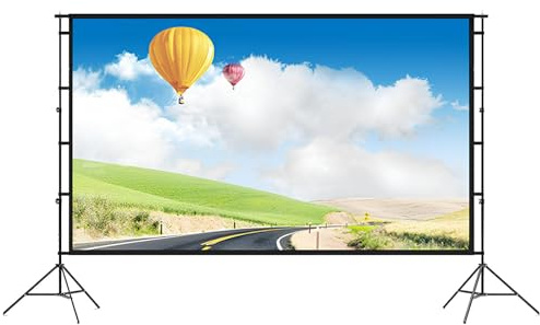 84/100/120/150inch Portable Projector Screen with Stand, 16:9 4K HD Movie Screen, 160° Viewing Angle, with Carrying Bag for Indoor Outdoor Home Theater(150inch(16:9))