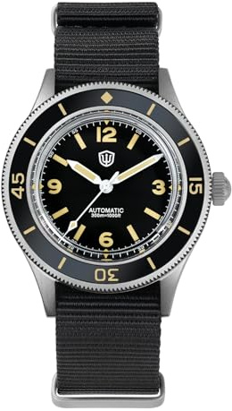 watchdives WD50Ti Reloj de buceo para hombre en titanio de 50 frecuencias NH35 - Reloj automático de 40 mm con burbujas de cristal de zafiro, impermeable hasta 300 m