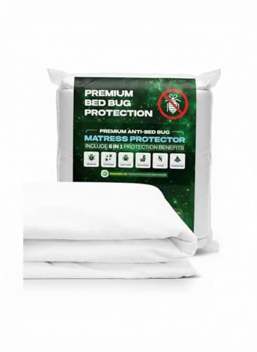 Premium Waterproof Mattress Protector Double (137x190+40cm) – Extra Deep 40cm Fitted Skirt – Soft Terry Towel Surface – Anti Allergy, Breathable & Washable Mattress Cover