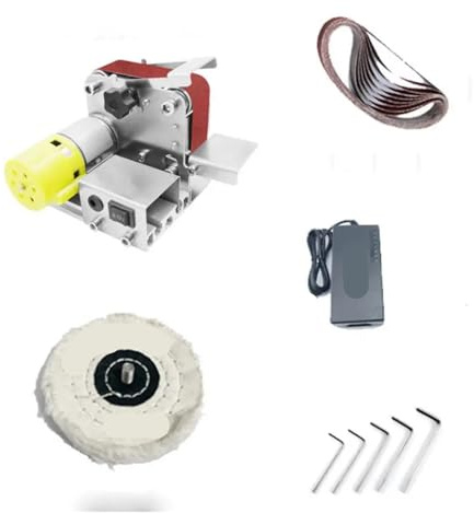Levigatrice a nastro da banco Mini levigatrice elettrica, smerigliatrice a nastro, affilatrice for coltelli multifunzionale, utensili elettrici portatili a velocità variabile a 4 assi(Upgrade kit-2)