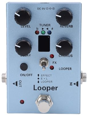 SIXRUN Pedal de Efectos de Guitarra Procesador de Efectos Múltiples con Carcasa de Aleación de Aluminio Looper de 40 S Sintonizador Incorporado Reverb Chorus Delay para Escenario de Práctica de