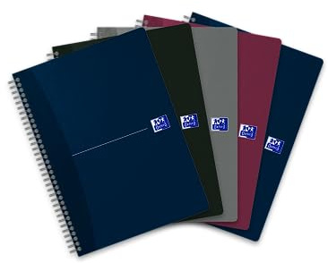 Oxford Spiral-Notizbuch B5, punktkariert, 180 Seiten, 4 Farben, 5 Stück