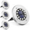 GIGALUMI Luci solari da terra Luce solare per giardino 12 LED 4 pezzi, luci bianche da giardino in acciaio inox impermeabile per esterno, giardino, patio, prato, cortile, passerella