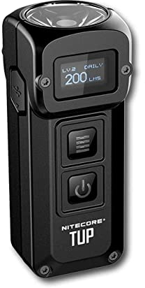 Nitecore Tup Mini Taschenlampe - 1000 Lumen LED - Schlüsselanhänger mit OLED Display - Wiederaufladbarer Batterie, 54 g und 7 cm, 5 Modi