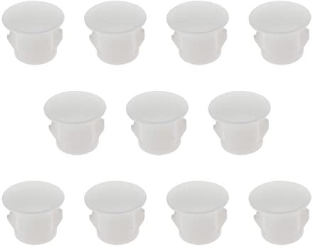 ECSiNG 100 Stück Lochstopfen aus weißem Kunststoff, 10 mm, zum Einrasten, 10 - 10,5 mm, Stahl-Möbelzaun, Pfostenrohr, Endkappen für Schränke, Schränke, Möbel