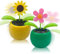 Mecmbj Solar Powered Dancing Flower, 2PCS Plastic Solar Dancing Flowers Ornament Shaking Head Solar Powered Car Toy for Office Desk Car Decorations