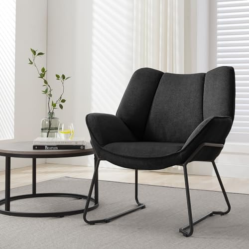homeguru Relaxsessel Lounge Sessel Fernsehsessel bequem, Clubsessel Einzelsofa Cocktailsessel, Ohrensessel für Wohnzimmer/Schlafzimmer/Empfangsraum, Polster Lesesessel Vintage Anthrazit