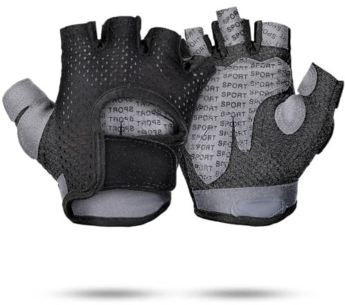 Fitness Handschuhe Rutschfest Trainingshandschuhe Atmungsaktive Gewichtheben Handschuhe Mikrofasergewebe Gym Gloves Sporthandschuhe für Damen Herren Übung Krafttraining Bodybuilding(S)