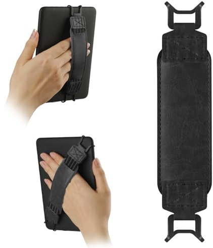 HoYiXi Universal Soft Hand Strap für 6-7-Zoll-E-Reader Kompatibel mit Kobo/Pocketbook/Tolino/Sony/Paperwhite/Nook-E-Readern Passend für 6, 6,8, 7-E-Reader Hohe Elastizität Handgurt,Schwarz