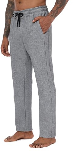 Yageshark Pantaloni da jogging da uomo in cotone con elastico, pantaloni sportivi traspiranti, pantaloni da uomo lunghi, pantaloni da jogging da uomo con tasche, antracite., S