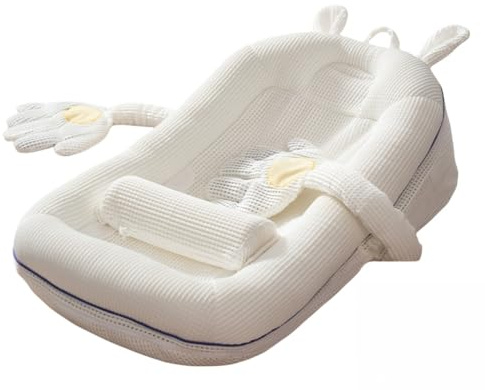 iuscacey Almohada de cuña antirreflujo para bebés: Ajustable en 4 Niveles para aliviar cólicos y regurgitaciones, Moldeador de Cabeza, Barra de Juguetes Desmontable, Esencial para recién Nacidos.,B