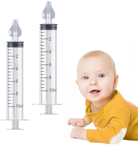 Topolenashop 2 Siringhe per Lavaggi Nasali Bambini 10 ml – Irrigatore Nasale Riutilizzabile con Punta in Silicone Morbido – Flusso Controllabile – Igiene Nasale Delicata per Neonati e Bimbi 8650929