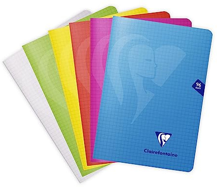 Clairefontaine 303682C Häfte Mimesys DIN A5, 14,8 x 21 cm, 48 ark, rutat, 1 st, blandade färger